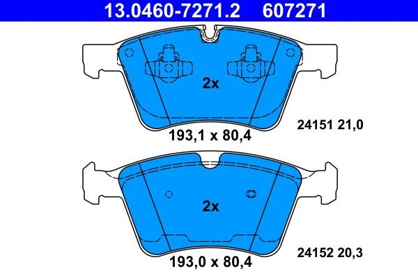 ATE Brake pad kit 13.0460-7271.2 suitable for MERCEDES-BENZ ML-Class, GL