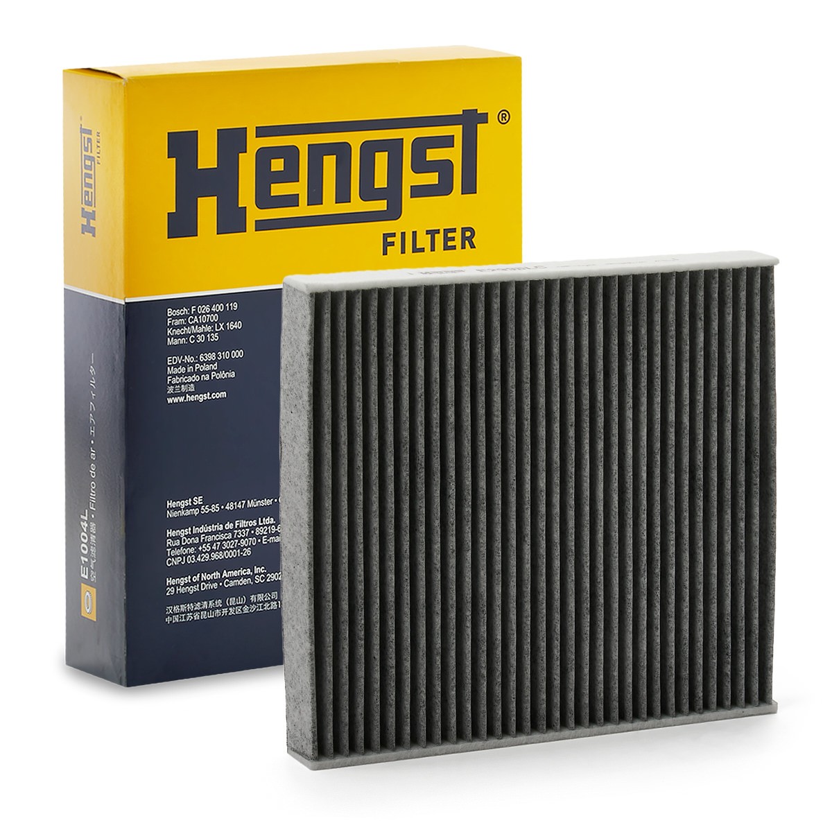 HENGST FILTER 6720310000 Air conditioner filter Activated Carbon Filter, 250 mm x 235 mm x 30 mm