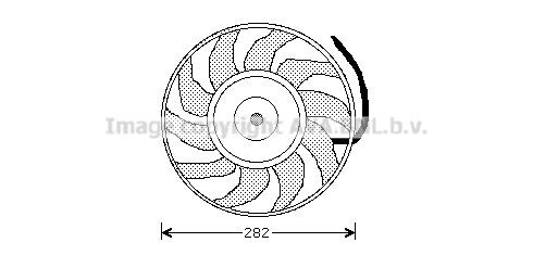 PRASCO AI7502 Fan, radiator D1: 282 mm, 180W