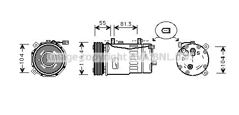 PRASCO SD7V16, R 134a, with magnetic clutch Belt Pulley Ø: 120mm AC compressor AIAK003 buy
