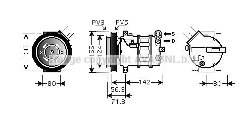 PRASCO ALK107 Air conditioning compressor 717 8747 6