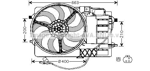 PRASCO BW7506 Fan, radiator D1: 400 mm, 12V, 260W