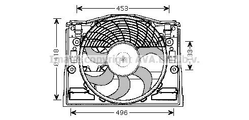 PRASCO BW7513 Fan, radiator D1: 418 mm, 270W