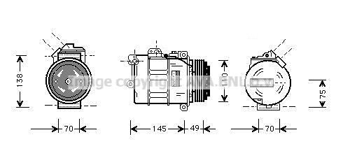 PRASCO BWAK237 Air conditioning compressor BMW 3 Touring (E46) 325 i 192 hp Petrol 2001