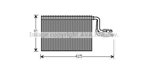 PRASCO BWV364 Air conditioning evaporator with pipe