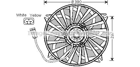 PRASCO CN7526 Fan, radiator D1: 390 mm, 460W
