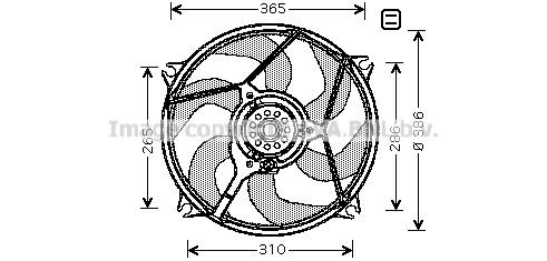 PRASCO CN7531 Fan, radiator D1: 386 mm, 500W
