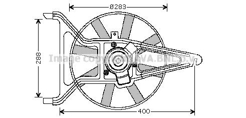 CN7539 PRASCO Cooling fan CITROËN D1: 283 mm, 90W