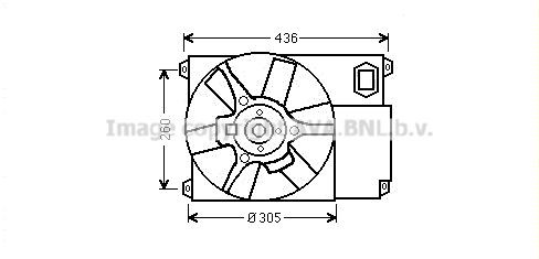 PRASCO CN7541 Fan, radiator D1: 305 mm, 240W