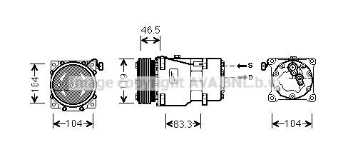 PRASCO SD7V16, R 134a Belt Pulley Ø: 119mm AC compressor CNAK201 buy