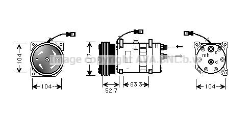 PRASCO CNK222 Air conditioning compressor SD7H15, R 134a