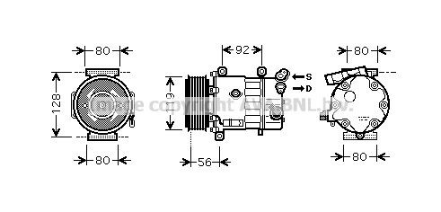 PRASCO CNK255 Air conditioning compressor 6487 01