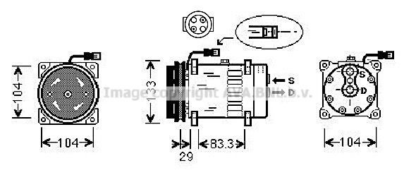 PRASCO DFK026 Air conditioning compressor 1264 800