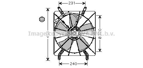 HD7513 PRASCO Cooling fan HONDA D1: 320 mm, 50W