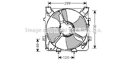 HD7522 PRASCO Cooling fan HONDA D1: 300 mm, 140W