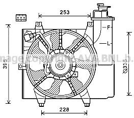 KA7528 PRASCO Cooling fan KIA D1: 335 mm, with radiator fan shroud