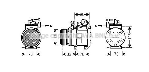 PRASCO KAK173 Air conditioning compressor 97701-3E801