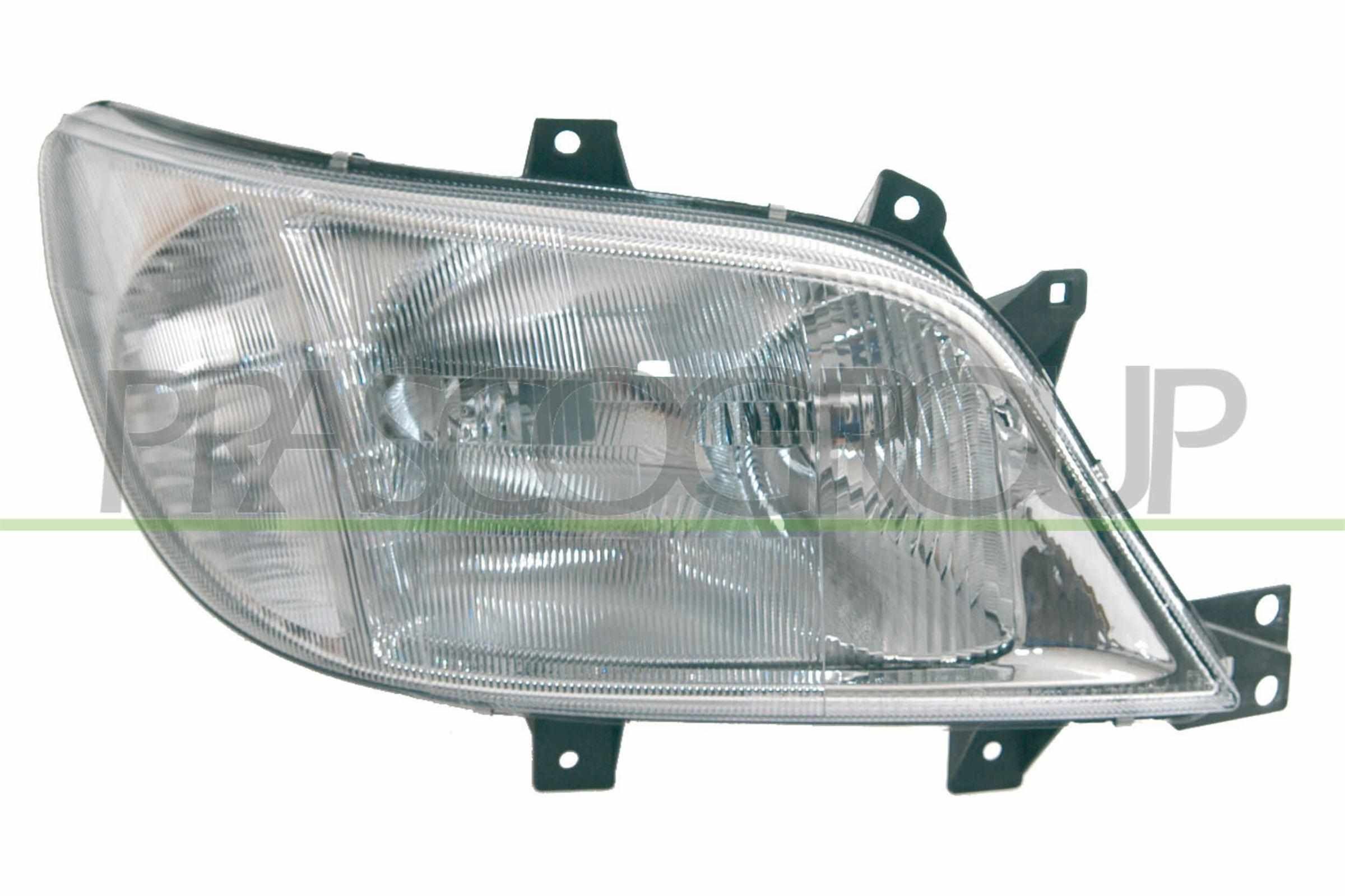 PRASCO ME9174703 Headlight Right, H1, H3, H7, Crystal clear, white, with indicator, without front fog light, for right-hand traffic, with bulb holder, without motor for headlamp levelling