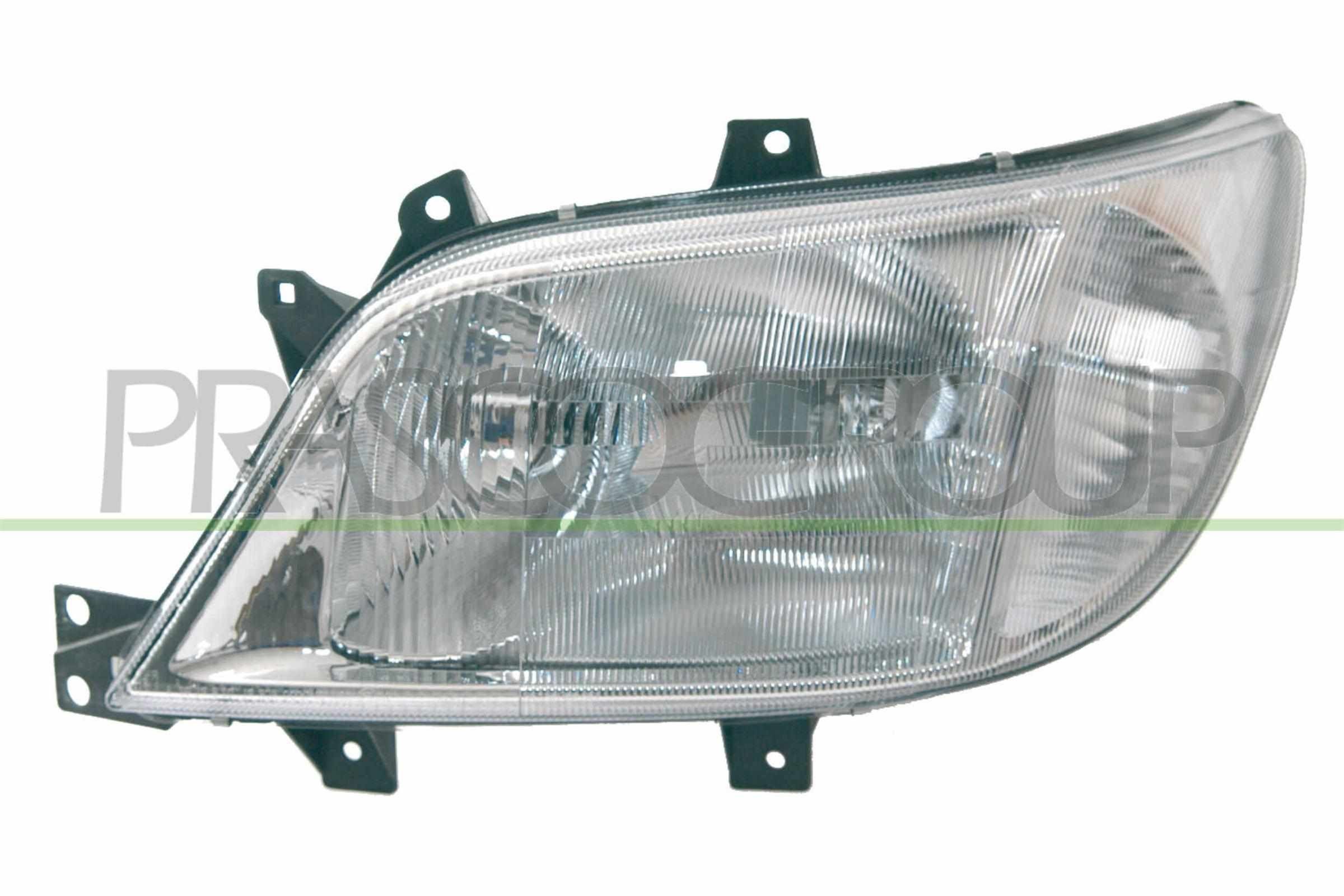 PRASCO ME9174704 Headlight Left, H1/H7, H3, H1, H7, Crystal clear, white, with indicator, without front fog light, for right-hand traffic, with bulb holder, without motor for headlamp levelling