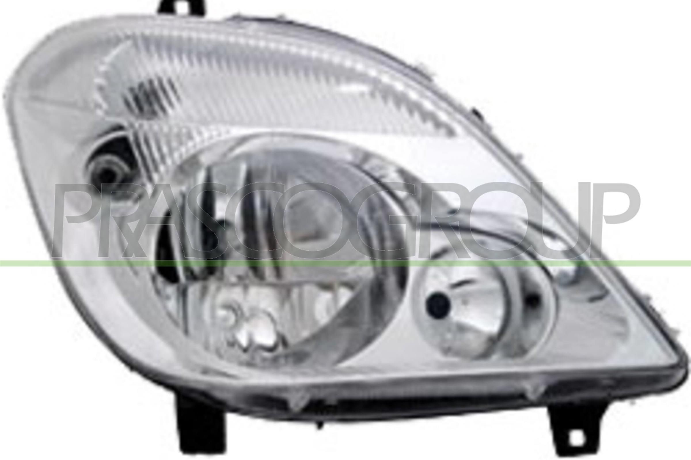 PRASCO ME9194903 Headlight Right, H7/H7, Crystal clear, without front fog light, for right-hand traffic, with electric motor, with motor for headlamp levelling