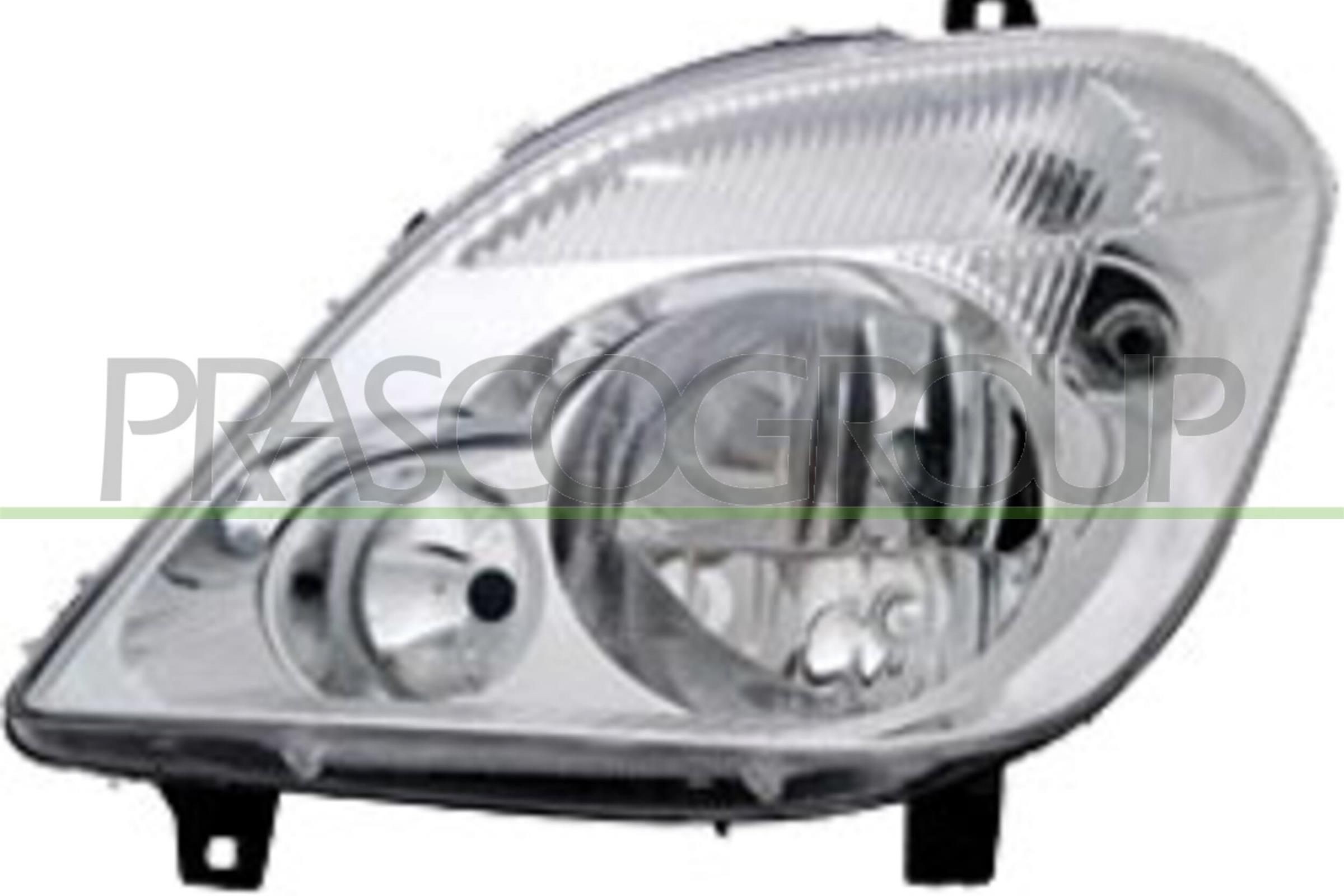 Front lights PRASCO Left, H7/H7, Crystal clear, without front fog light, for right-hand traffic, with electric motor, with motor for headlamp levelling - ME9194914