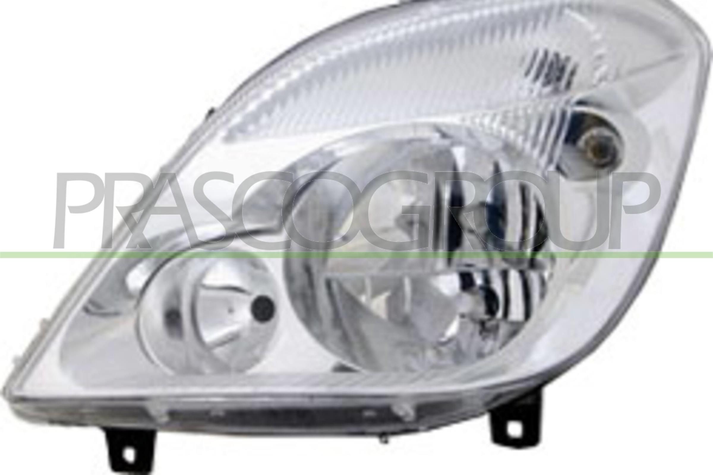 ME9194934 PRASCO Headlight MERCEDES-BENZ Left, H7/H7/H7, Crystal clear, with front fog light, for right-hand traffic, with electric motor, with motor for headlamp levelling