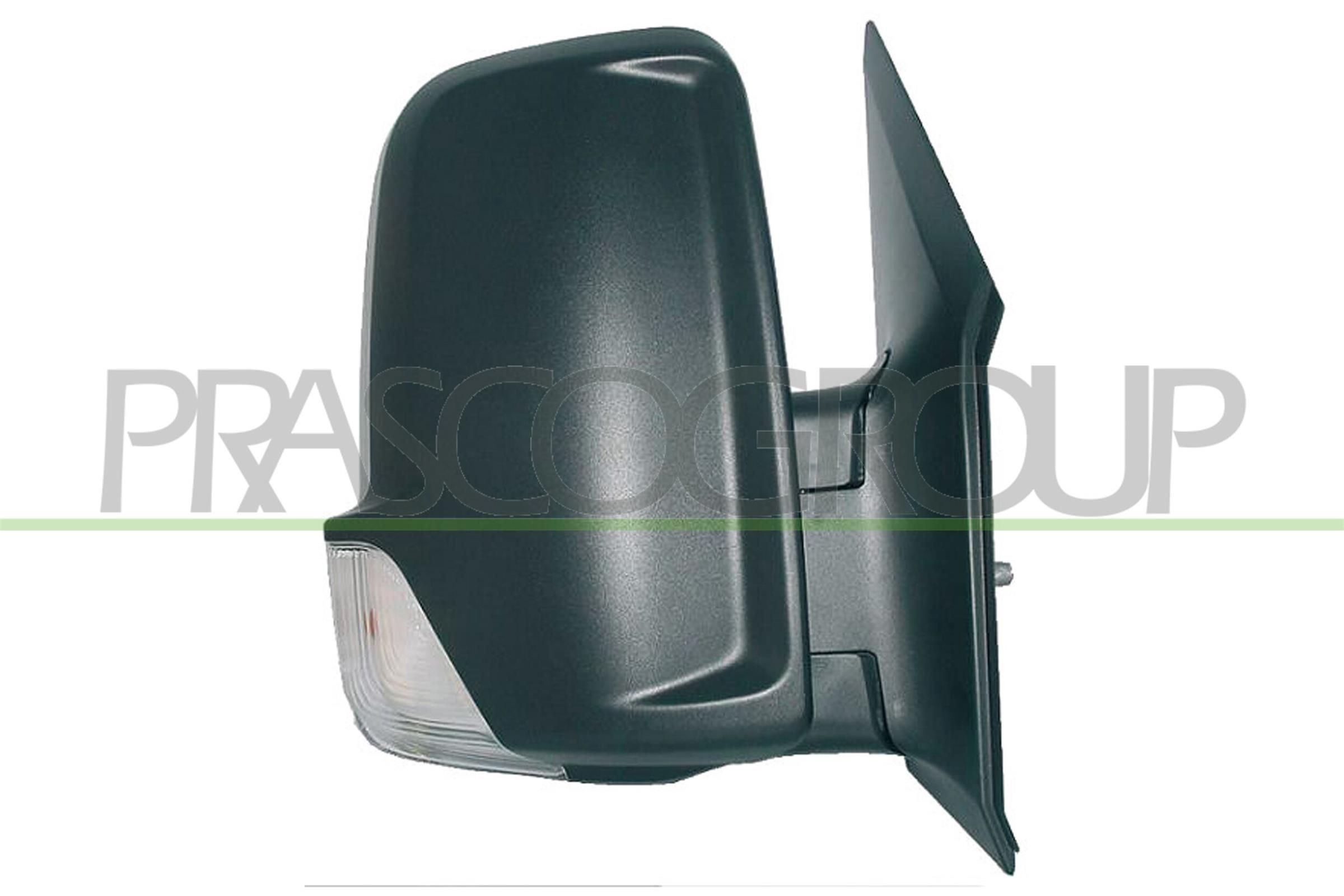 PRASCO ME9197383 Wing mirror Right, black, Electric, Heatable, with wide angle mirror, Short mirror arm, Convex
