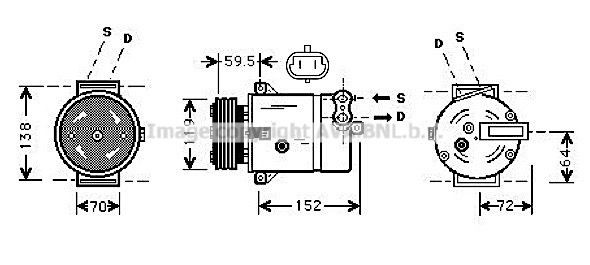 ME324R002 PRASCO MS2364 Engine radiator 169 500 0703
