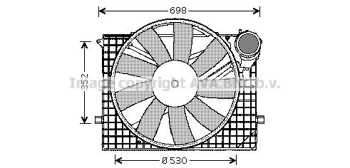 Original PRASCO ME522F001 Radiator cooling fan MS7505 for MERCEDES-BENZ C-Class