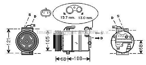 PRASCO OLAK138 Air conditioning compressor CVC, R 134a