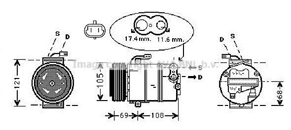 PRASCO OLAK316 Air conditioning compressor CVC, R 134a