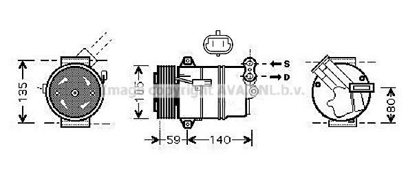 PRASCO OLAK437 Air conditioning compressor 93190582