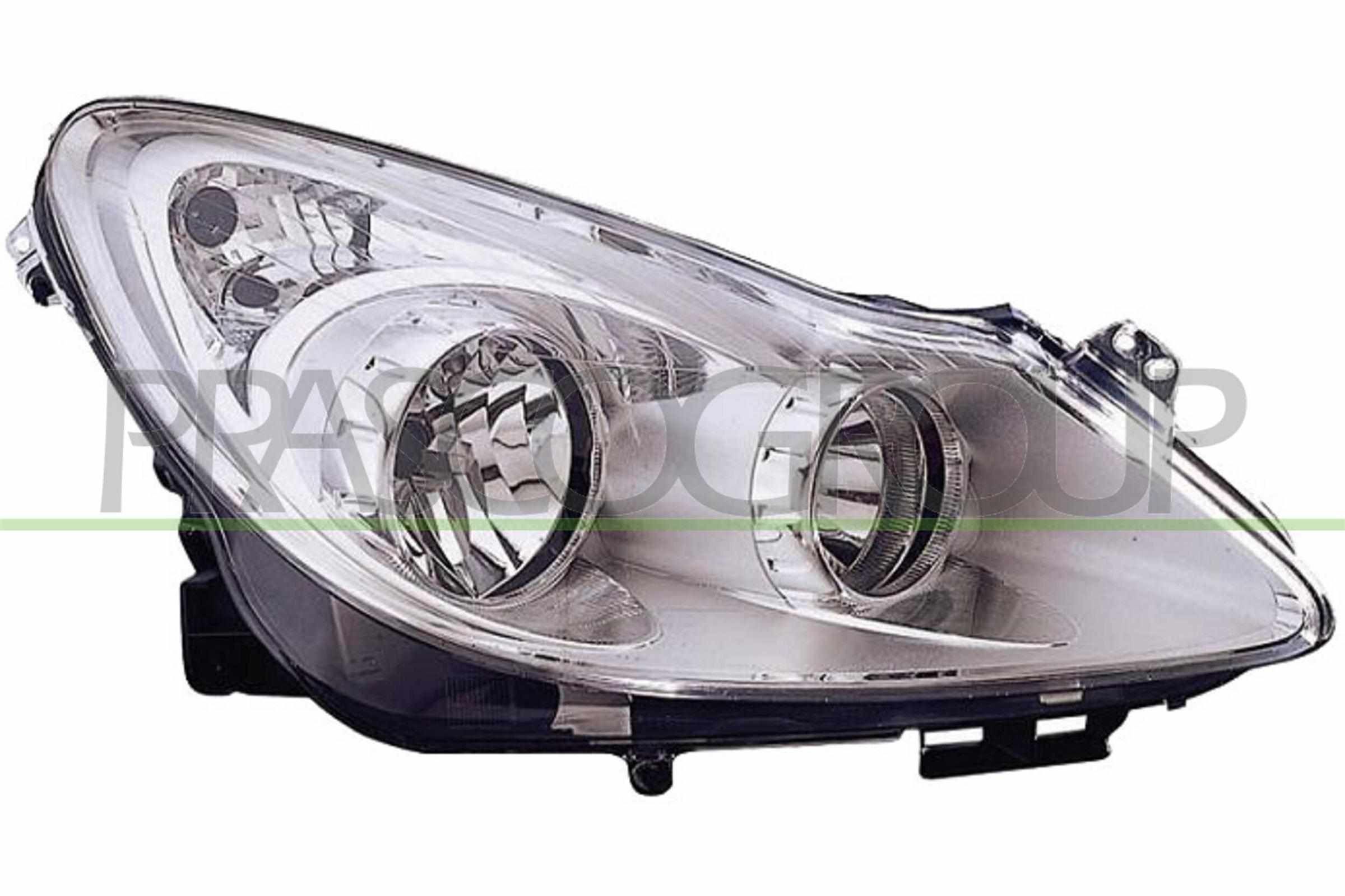 OP0344903 PRASCO Headlight SAAB Right, H7, H1, chrome, without motor for headlamp levelling