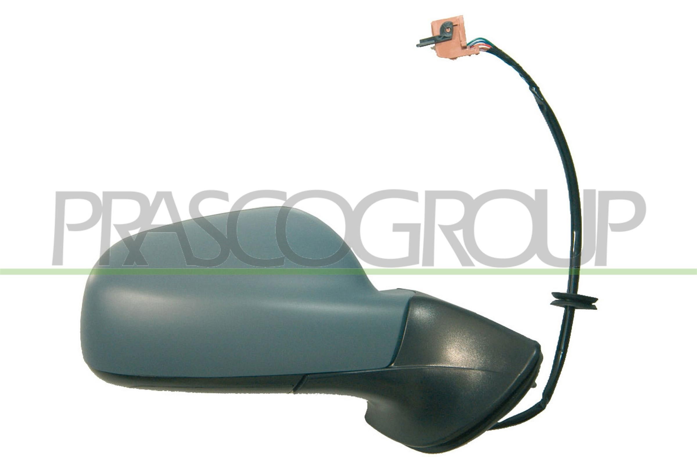 PRASCO PG0617323 Wing mirror Right, blue, primed, Electric, Heatable, Internal Adjustment, with thermo sensor, Convex