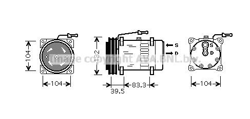 PRASCO REK084 Air conditioning compressor 50 01 865 691