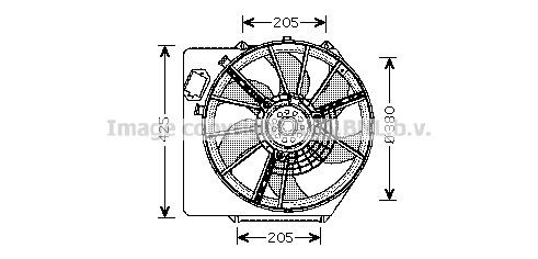 RT7536 PRASCO Cooling fan RENAULT D1: 380 mm, 12V, 320W, with radiator fan shroud