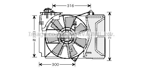 TO7503 PRASCO Cooling fan TOYOTA D1: 338 mm, 100W