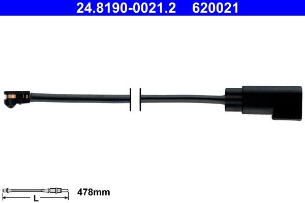 620021 ATE Length: 478mm Warning contact, brake pad wear 24.8190-0021.2 buy