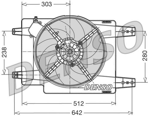 Alfa Romeo Fan, radiator DENSO DER01011 at a good price