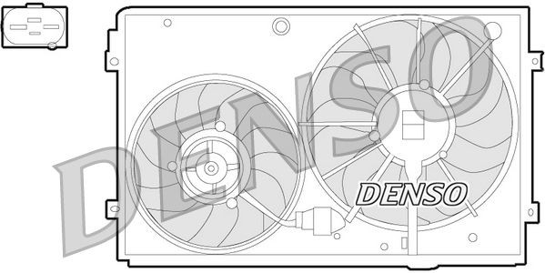 DENSO DER32011 Fan, radiator Ø: 295, 360 mm, 12V, 200/150W