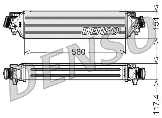 DENSO DIT01002 Intercooler Aluminium, Core Dimensions: 580x154x117,4