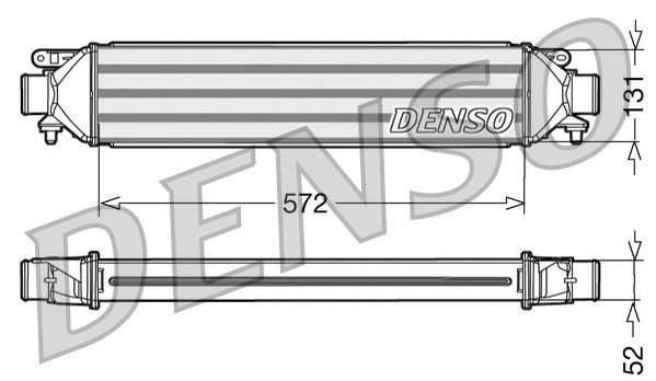 DENSO DIT09107 Intercooler Aluminium, Core Dimensions: 572x130x52