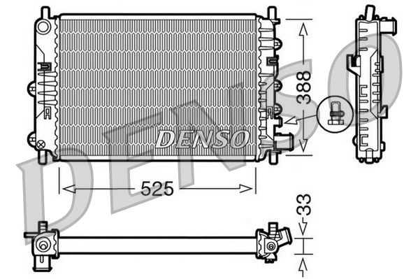 DENSO DRM10025 Engine radiator 1664081