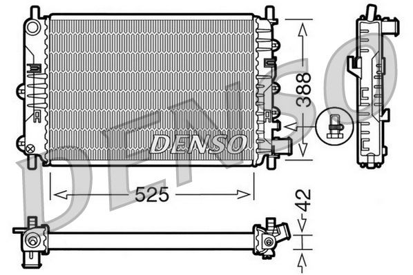 DENSO DRM10026 Engine radiator 92AB 8005 FD