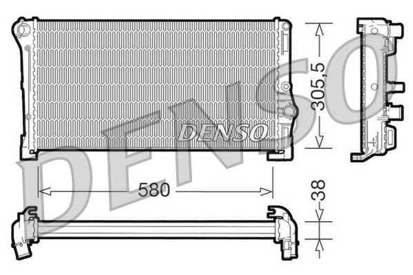 DENSO Aluminium, 580 x 305 x 38 mm Radiator DRM13010 buy