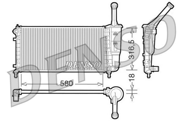 DENSO DRM13011 Engine radiator Lancia Ypsilon 843 1.2 60 hp Petrol 2003 price