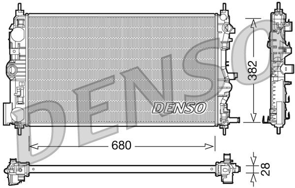 DENSO DRM15005 Engine radiator 680 x 382 x 28 mm