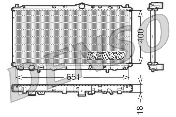 DENSO DRM33061 Engine radiator Aluminium, 400 x 651 x 18 mm