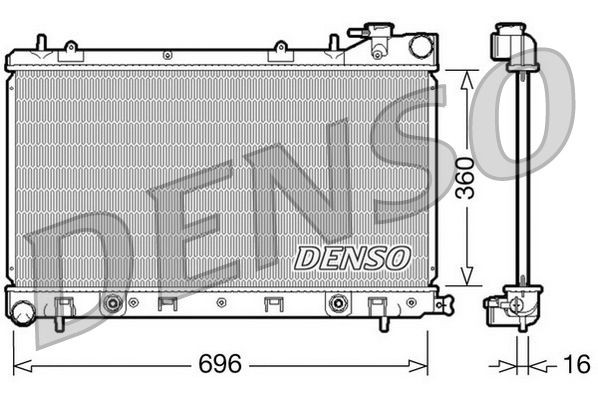 DENSO DRM36002 Engine radiator Aluminium, 360 x 696 x 16 mm