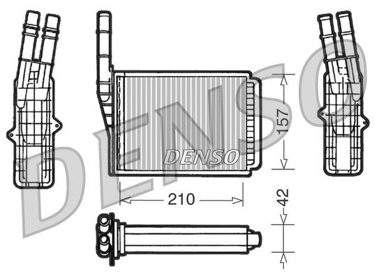 Original DENSO Heat exchanger DRR23013 for VW GOLF